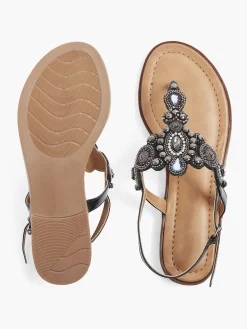 Black Gem Detail Sandals