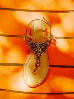 Black Gem Detail Sandals