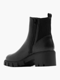 Black Heeled Chelsea Boot with Stretch Back