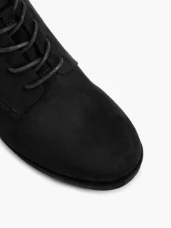 Black Heeled Lace Up Boot