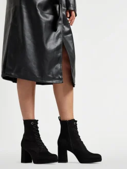 Black Heeled Lace Up Boot