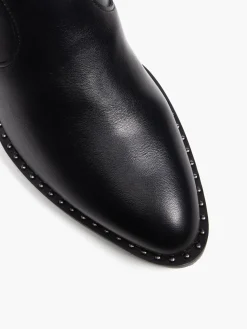 Black Heeled Western Biker Boot