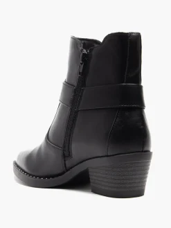Black Heeled Western Biker Boot