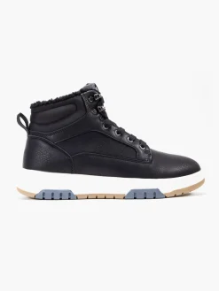 Black Hi Top Casual Lace Up Boots