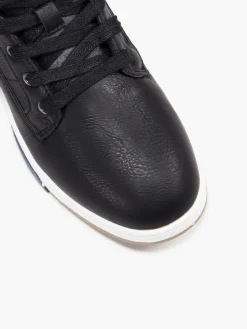 Black Hi Top Casual Lace Up Boots