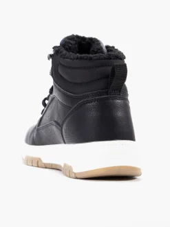 Black Hi Top Casual Lace Up Boots