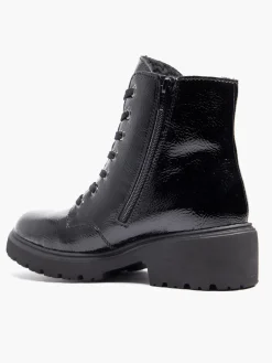 Black Lace Up Biker Boot