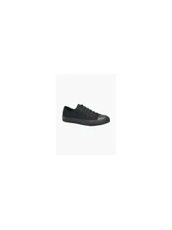 Black Lace-up Canvas Shoes