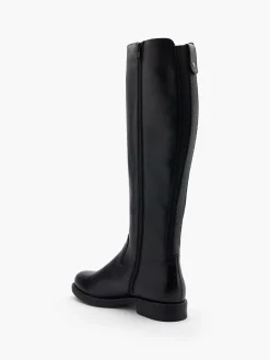 Black Leather Classic Long Leg Boot