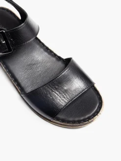 Black Leather Comfort Sandals