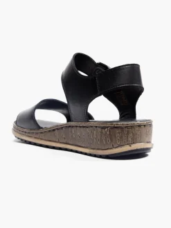 Black Leather Comfort Sandals