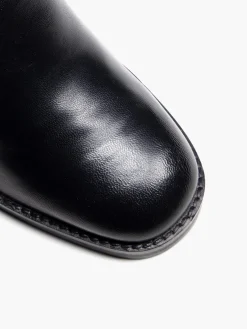 Black Leather Platform Long Leg Boot