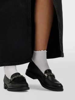 Black Loafer with Diamante Braided Detail