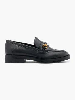 Black Loafer with Metal Link Detail