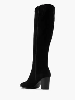 Black Long Leg Block Heeled Boot