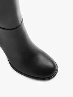 Black Long Leg Block Heeled Boot