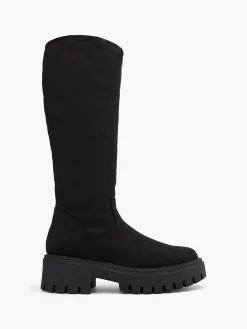Black Long Leg Chunky Soled Boot