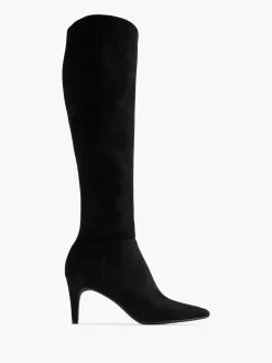 Black Long Leg Stiletto Heeled Boot