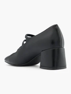 Black Mary Jane Triple Strap Heel