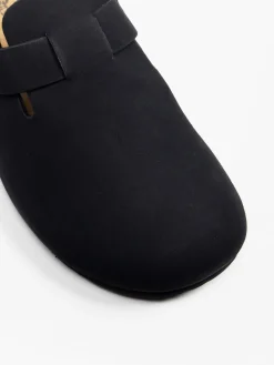 Black Mule Footbed Sandals