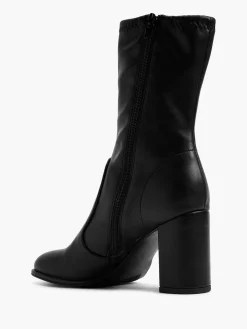 Black Panelled Heeled Boot