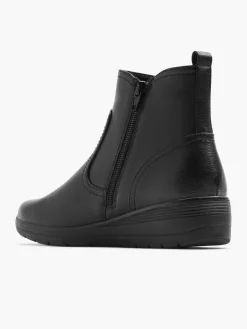 Black Panelled Wedge Boot