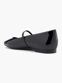 Black Patent Ballerina Shoe with Strap