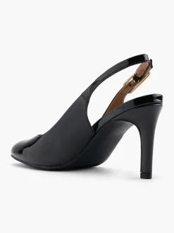 Black Patent High Heel with Buckle Detail