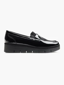 Black Patent Panelled Loafer