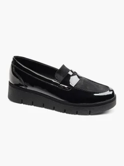 Black Patent Panelled Loafer