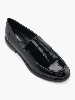 Black Patent Plain Flat Loafer
