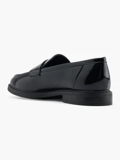 Black Patent Plain Flat Loafer