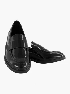 Black Patent Plain Flat Loafer