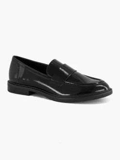 Black Patent Plain Flat Loafer