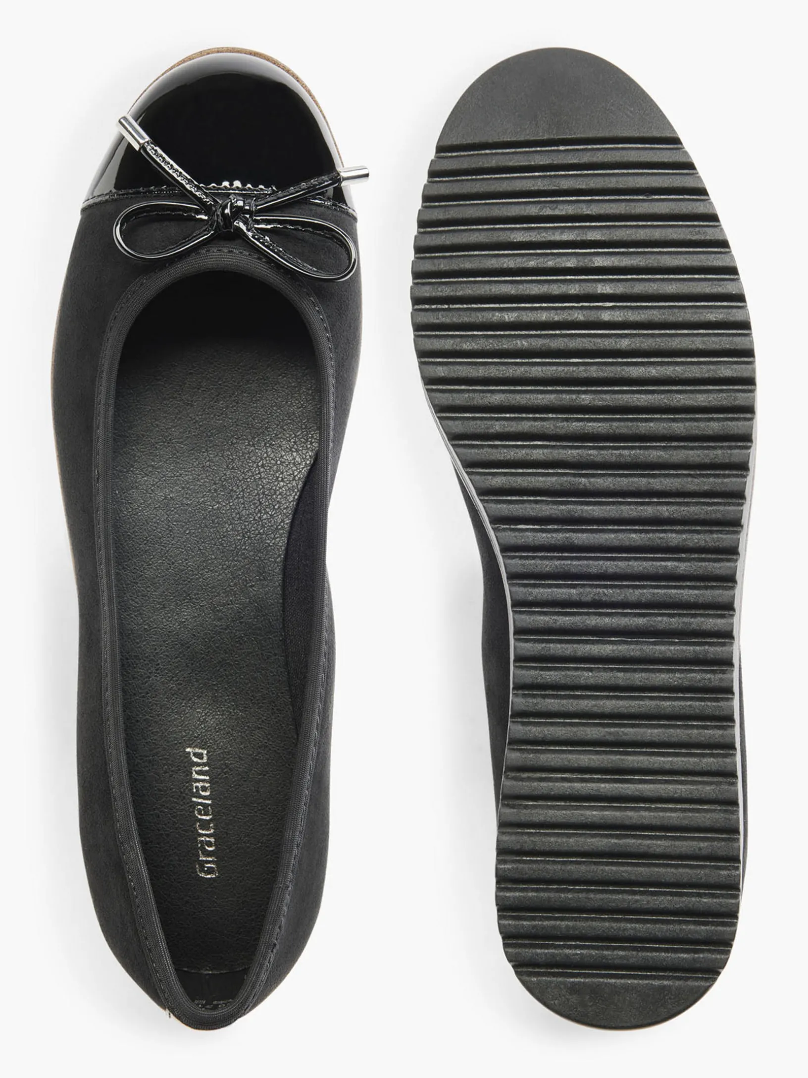 Black Patent Toe Ballerinas