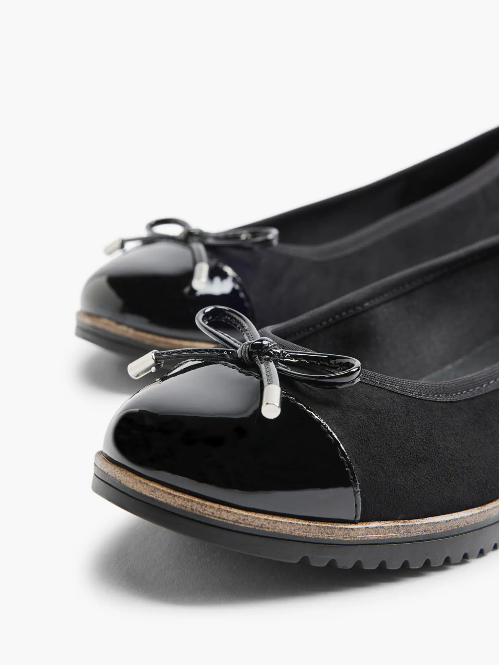 Black Patent Toe Ballerinas