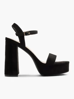 Black Platform Heels with Ankle Strap