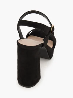 Black Platform Heels with Ankle Strap