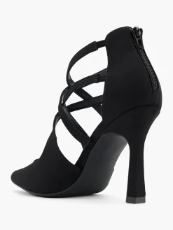 Black Pointed Toe Multi Strapped High Heel