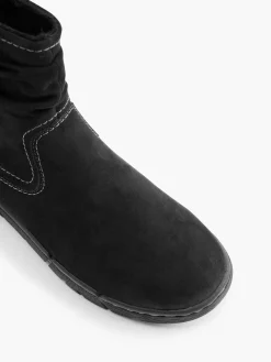 Black Ruched Ankle Boot