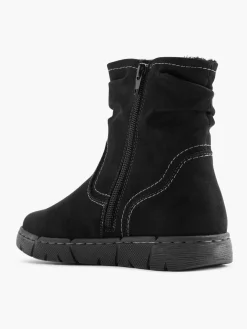 Black Ruched Ankle Boot