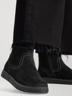 Black Ruched Ankle Boot