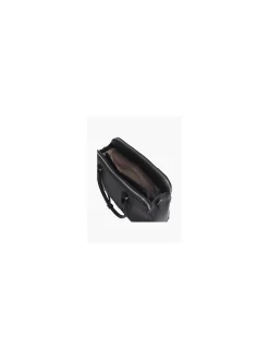 Black Shoulder Bag with Silver Charm