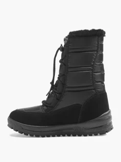 Black Snow Boots with Elasticated Laces