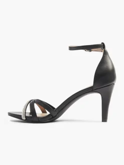 Black Stiletto Heel with Silver Strap Detail