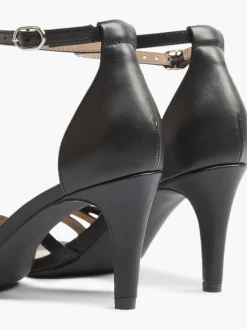 Black Stiletto Heel with Silver Strap Detail