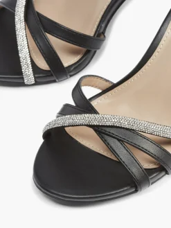 Black Stiletto Heel with Silver Strap Detail