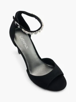 Black Stiletto Heel with Jewelled Strap