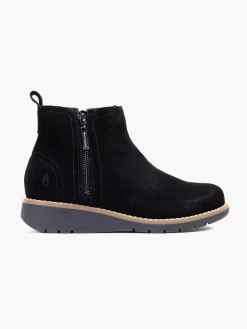 Black Suede Zip Detail Ankle Boot