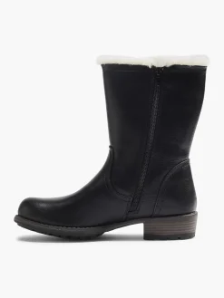 Black Tall Fur Lined Zipped Boot